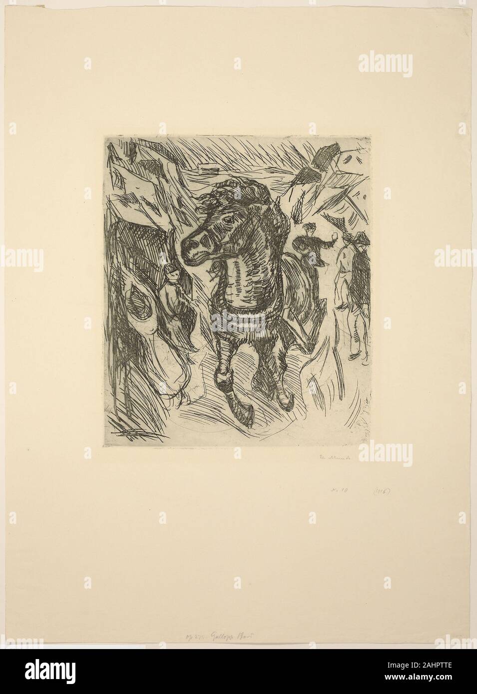 Edvard Munch. Cheval au galop. 1915. La Norvège. Eau-forte sur papier Banque D'Images