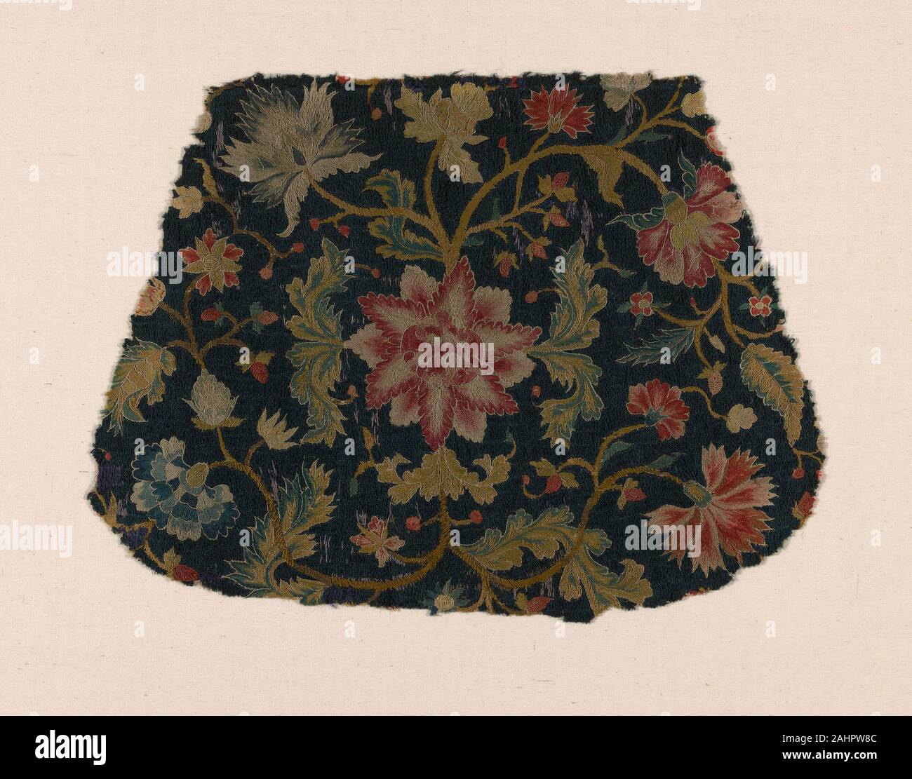 Abigail Williams (Davenport). Siège de chaise. 1712-1722. United States. Linge de maison, à armure toile, brodé de fils de laine en lingots, télévision, Roman, de satin, de la tige et de surface points satin Banque D'Images