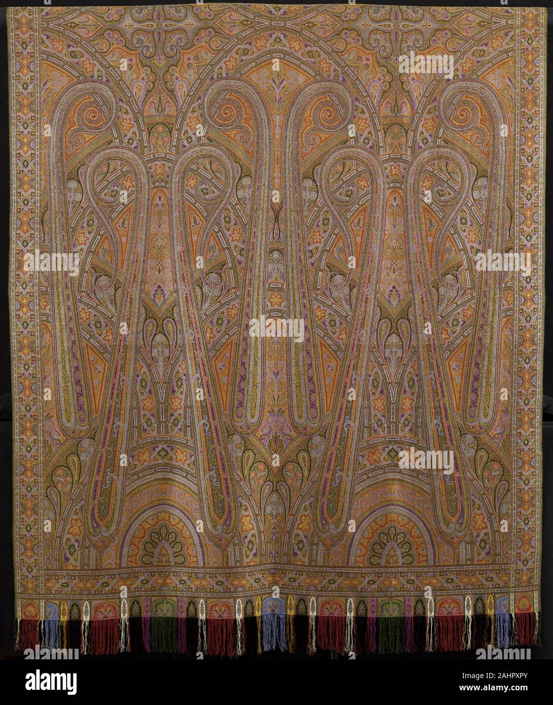 Clabburn, fils et Crisp (producteur). Châle. 1875-1900. Norwich. La soie et la laine, tissage sergé Banque D'Images