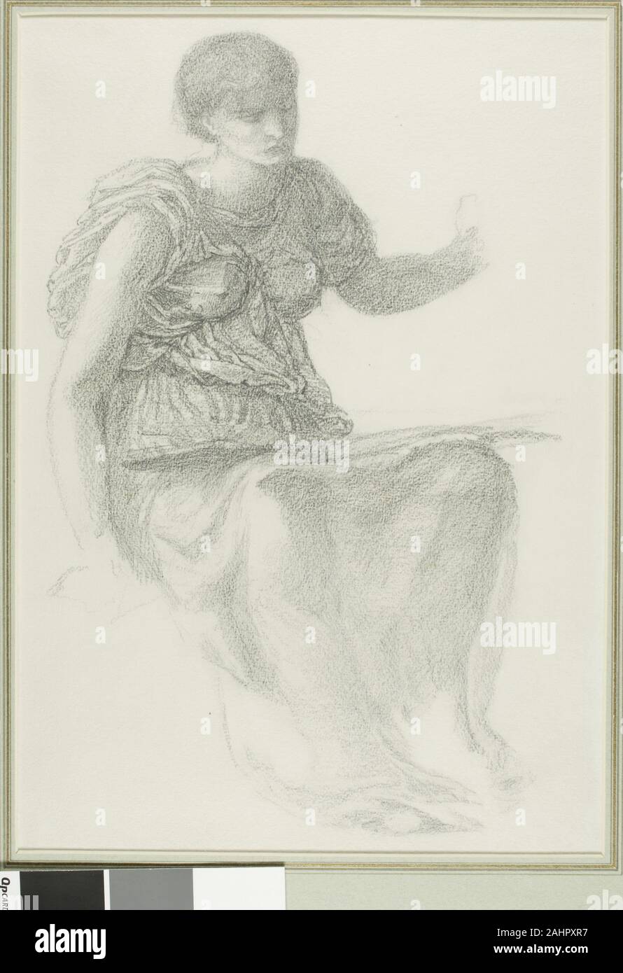 Sir Edward Burne-Jones. Étude pour l'un des destins. 1865-1869. L'Angleterre. Fusain sur papier vélin blanc Banque D'Images