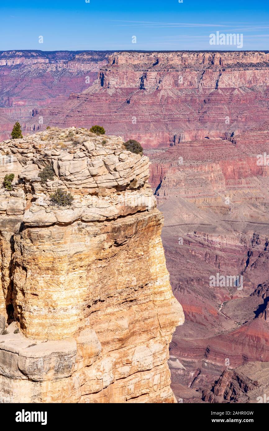 Une vue panoramique sur les montagnes de Grand Canyon vu de Moran Point. Banque D'Images