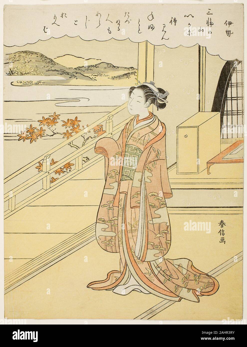 Suzuki Harunobu. Ise, à partir d'une série sans titre de trente-six poètes immortels. 1762-1773. Le Japon. Estampe chuban couleur ; Banque D'Images