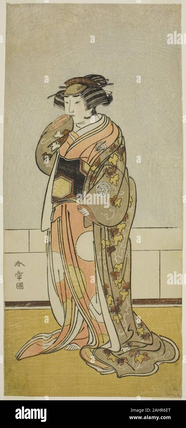 Katsukawa Shunsho. Yamashita Kinsaku II l'acteur comme dame Kikusui (Kikusui Gozen) ( ) dans la pièce Kaeribana Eiyu Taiheiki ( ), joué au Théâtre Nakamura ( ) dans le onzième mois, 1779 ( ). 1774-1784. Le Japon. Gravure sur bois en couleur ; hosoban ; d'un multisheet composition Banque D'Images