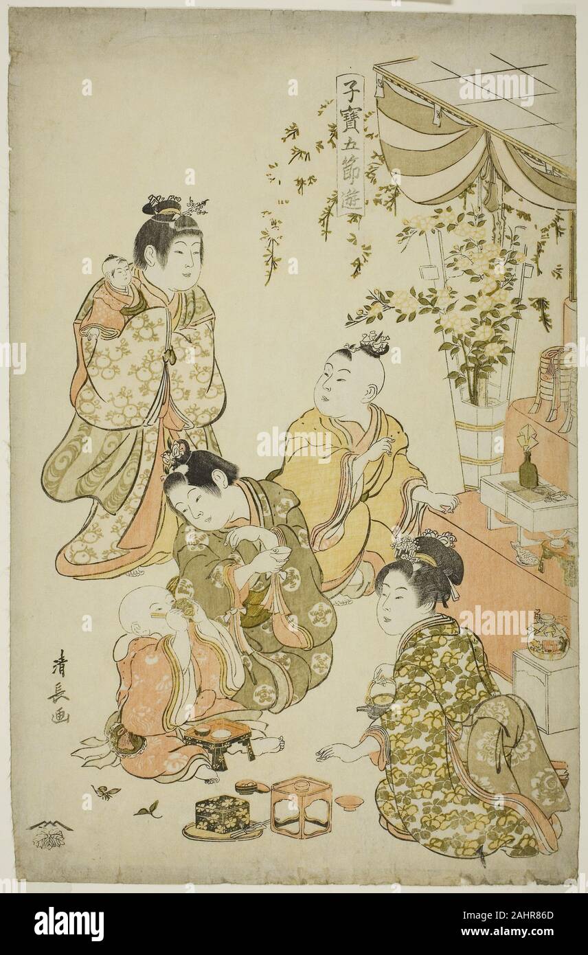 Torii Kiyonaga. Festival de la poupée, de la série Jeux d'enfants précieux des cinq festivals (Kodakara gosetsu asobi). 1796-1806. Le Japon. Estampe oban couleur ; Banque D'Images