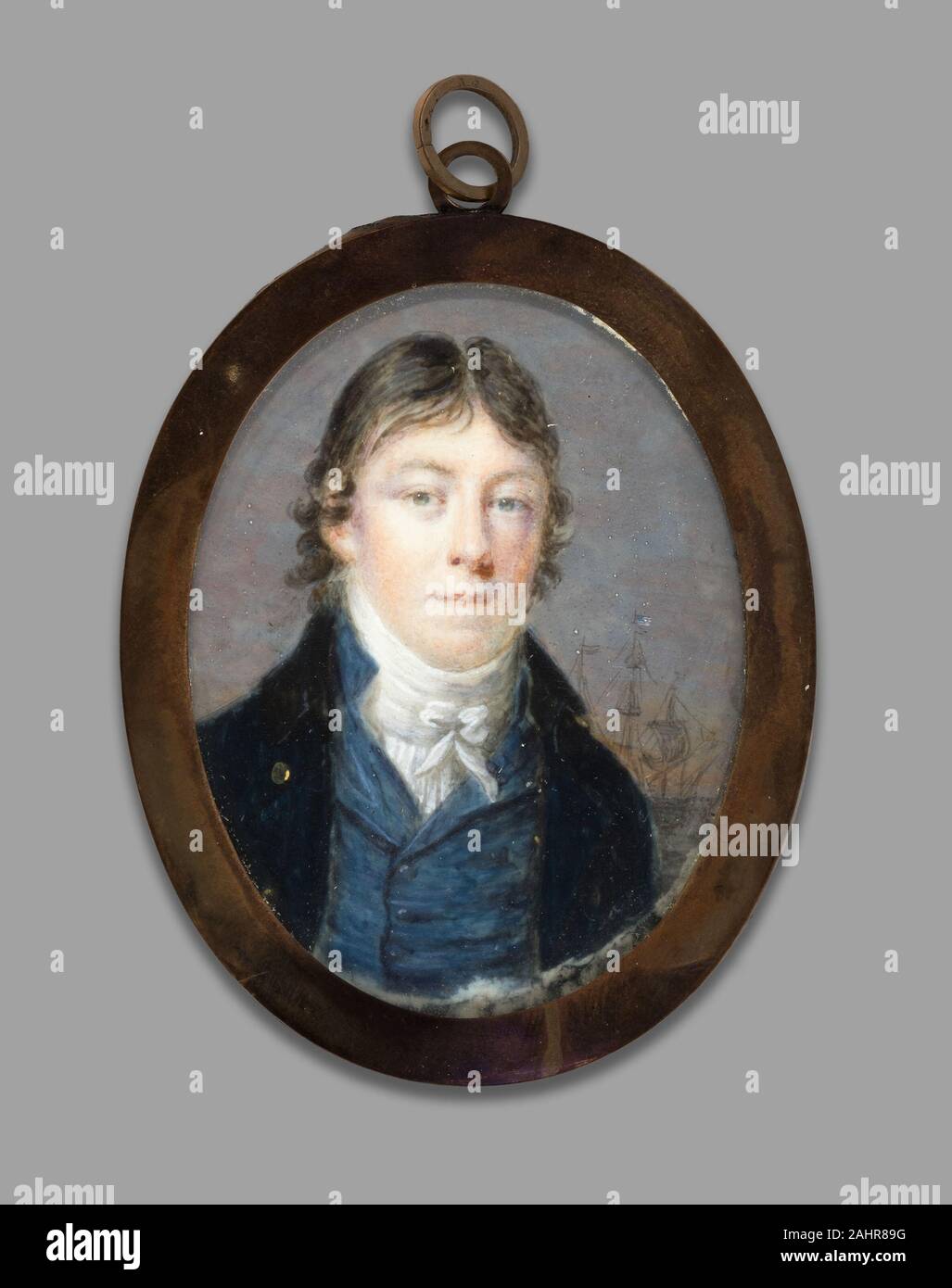 Thomas Birch. Portrait de Samuel Armitage. 1840. United States. Huile sur l'ivoire Banque D'Images