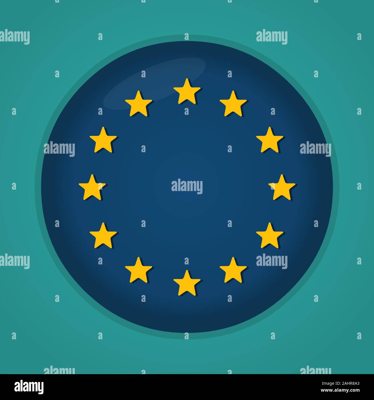 Cercle avec l'Europe de l'union à l'intérieur du drapeau symbole vector illustration Illustration de Vecteur