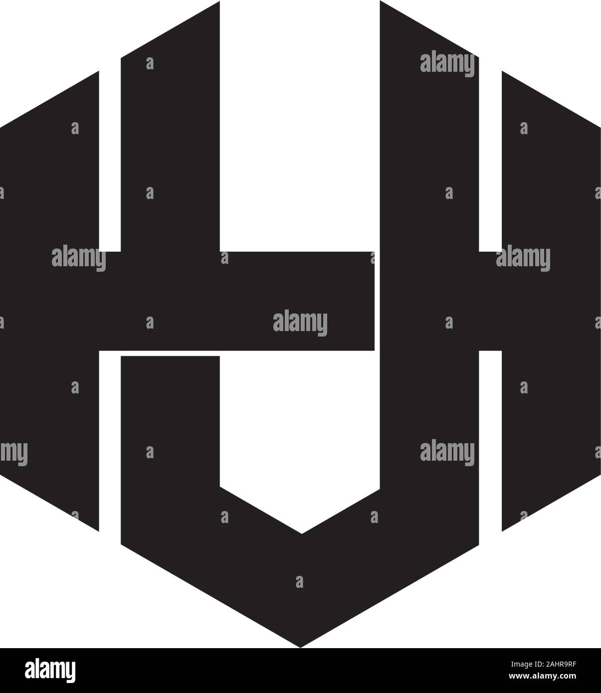 Lettre simple symbole géométrique hv hexagonal logo Vector Illustration de Vecteur