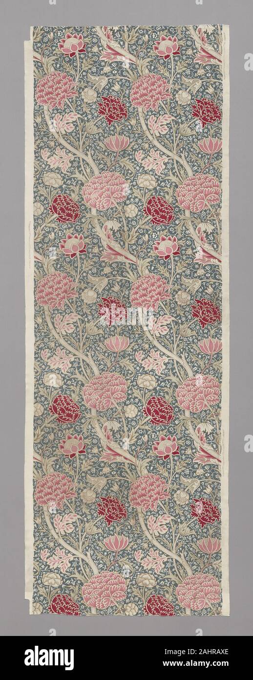 William Morris (Designer). Cray. 1884. L'Angleterre. Du coton, à armure toile, bloc imprimé Banque D'Images