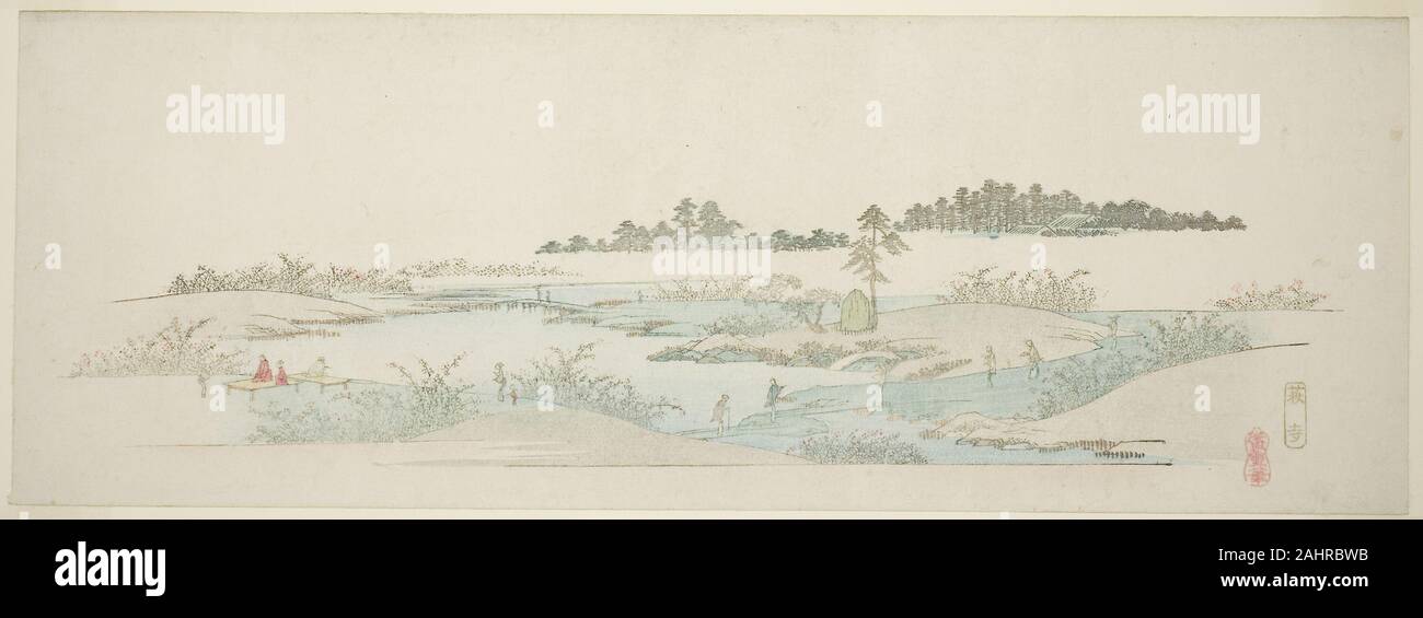 Utagawa Hiroshige. Hagi Temple (Hagidera), de la série treize vues des environs d'Edo. 1832-1849. Le Japon. Gravure sur bois en couleur ; surimono, ebangire Banque D'Images