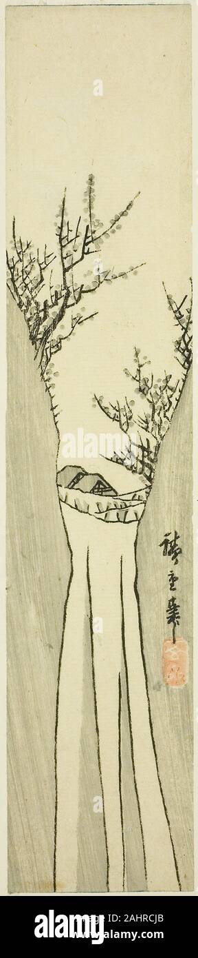 Utagawa Hiroshige. Paysage avec cascade. 1797-1858. Le Japon. Gravure sur bois ; hashira-e Banque D'Images