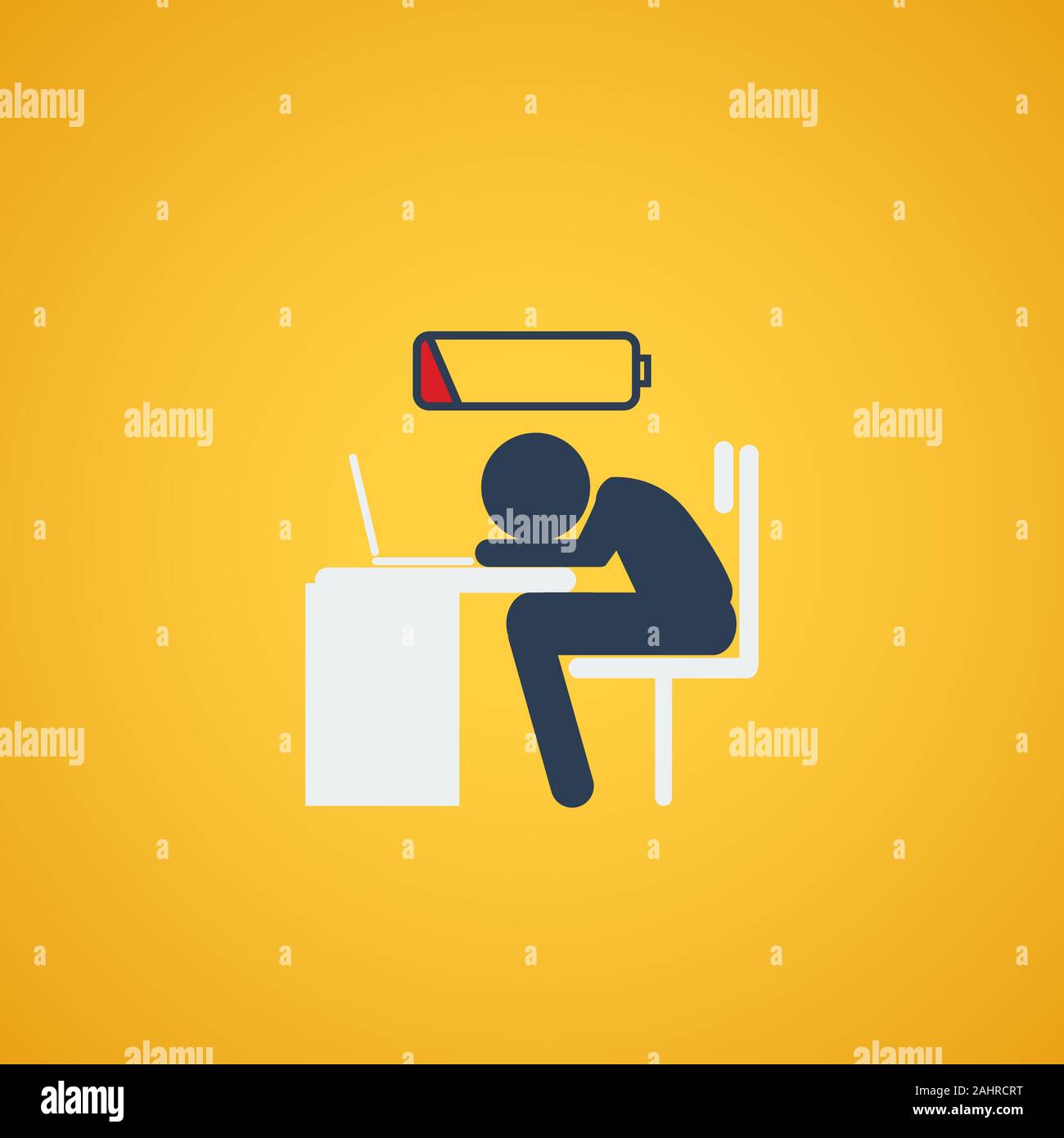 Le syndrome d'épuisement professionnel logo icône vector Illustration de Vecteur