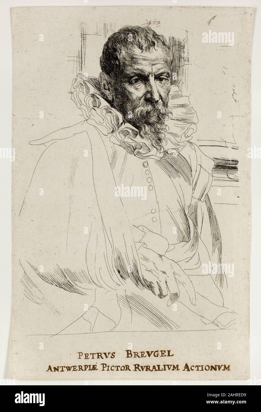 Anthony Van Dyck. Pieter Brueghel le Jeune. 1630-1633. La Flandre. Eau-forte en noir, à la plume et encre brune, sur papier vergé ivoire Banque D'Images