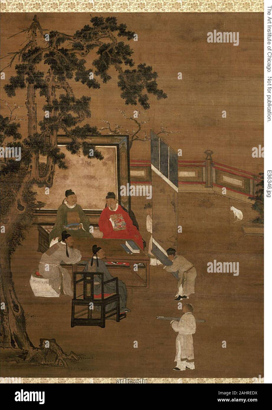 La peinture, de l'ensemble des quatre réalisations. 1550-1644. La Chine. Hanging scroll monté sur un groupe spécial ; l'encre et couleurs sur soie Banque D'Images