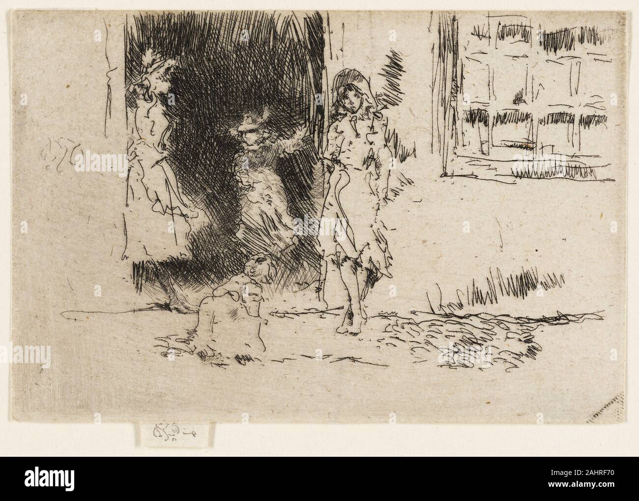 James McNeill Whistler. La porte du chalet. 1886. United States. Pointe sèche en noir sur papier vergé ivoire Banque D'Images