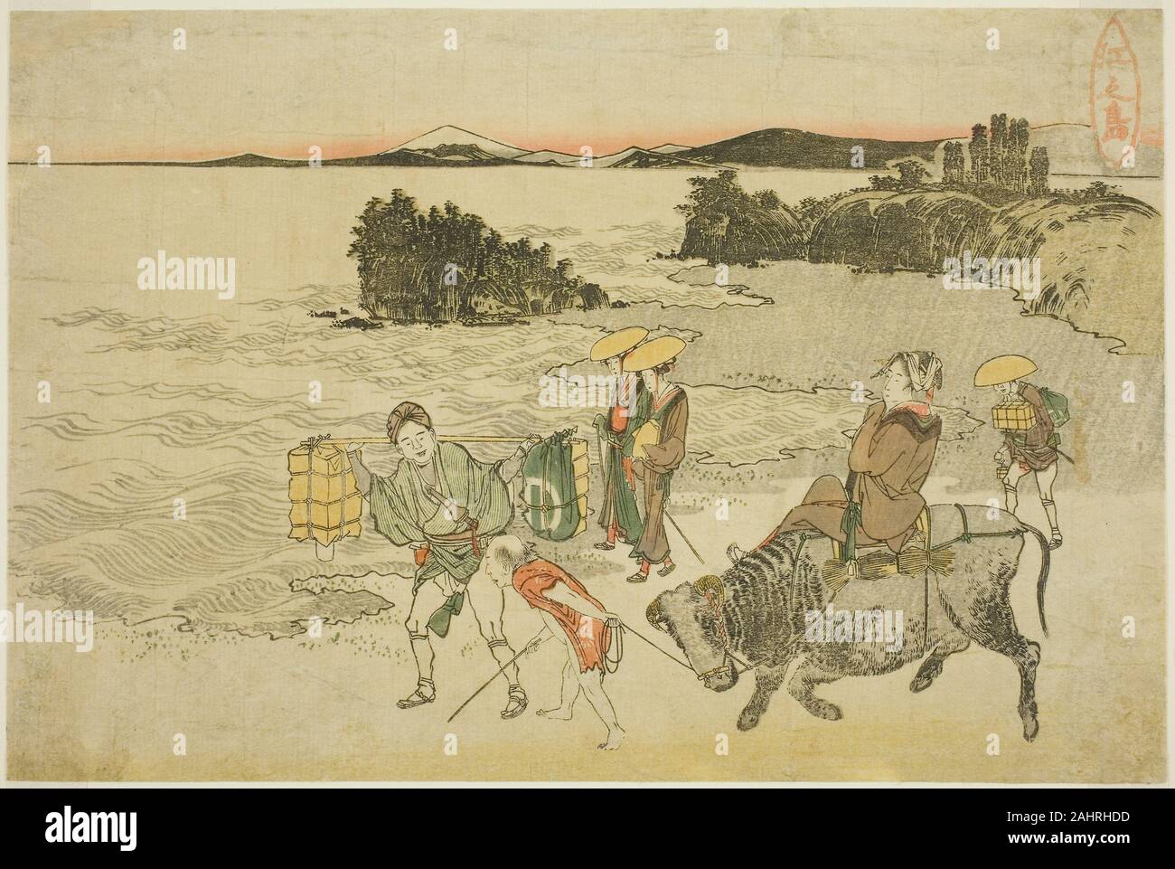 Katsushika Hokusai. Enoshima. 1760-1849. Le Japon. Gravure sur bois en couleur Banque D'Images