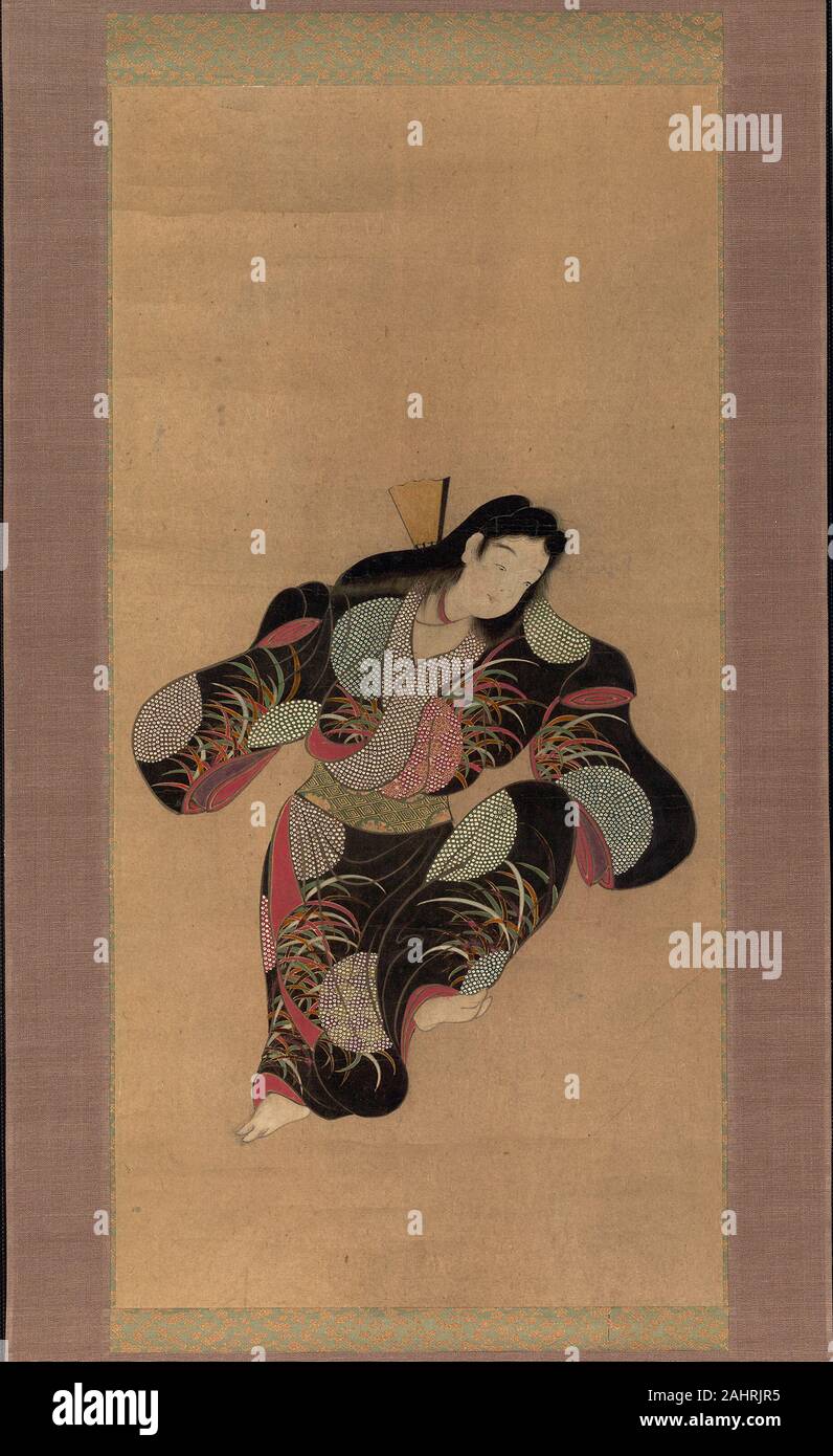 Danseuse. 1619-1649. Le Japon. Défilement pendaison ; l'encre, couleur, et d'or sur papier Banque D'Images