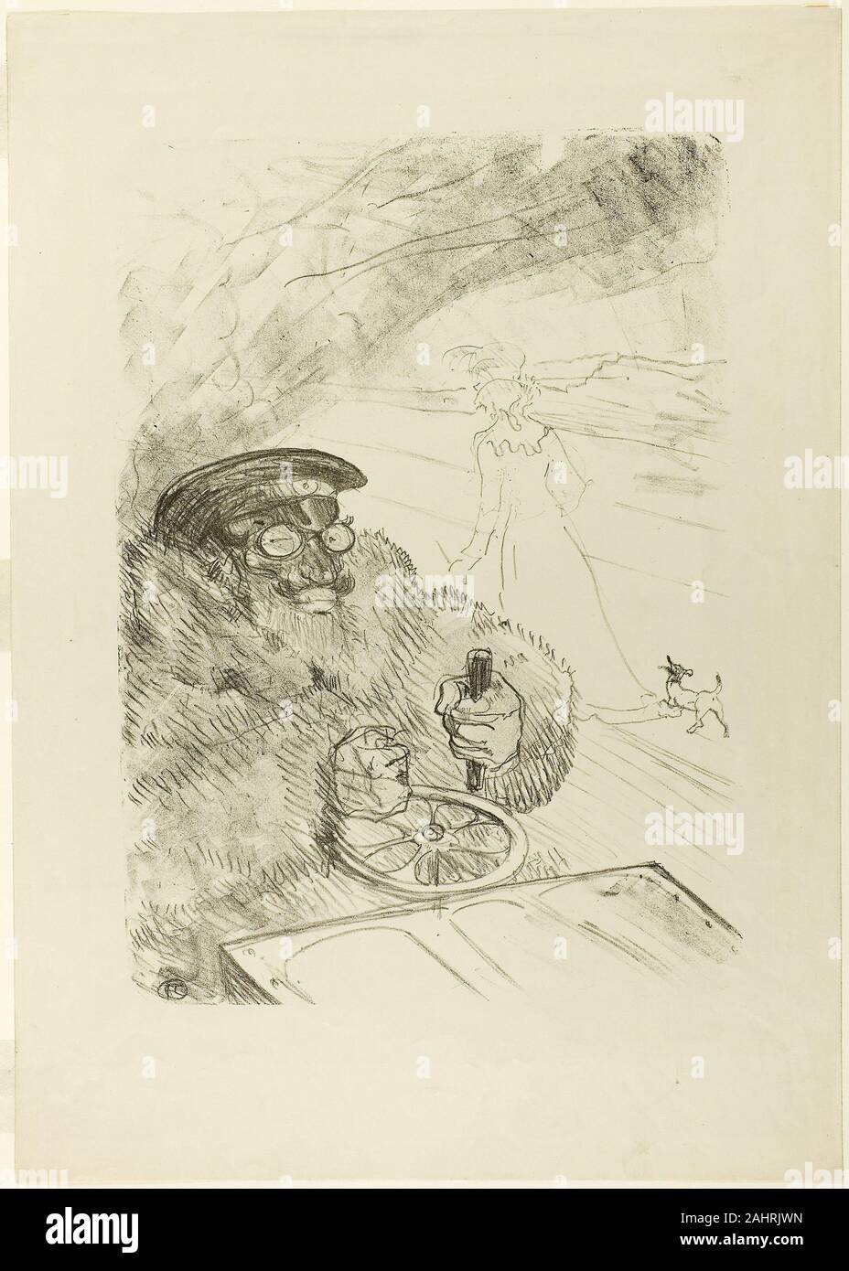 Henri de Toulouse-Lautrec. L'automobiliste. 1896. La France. Lithographie sur vélin crème Banque D'Images