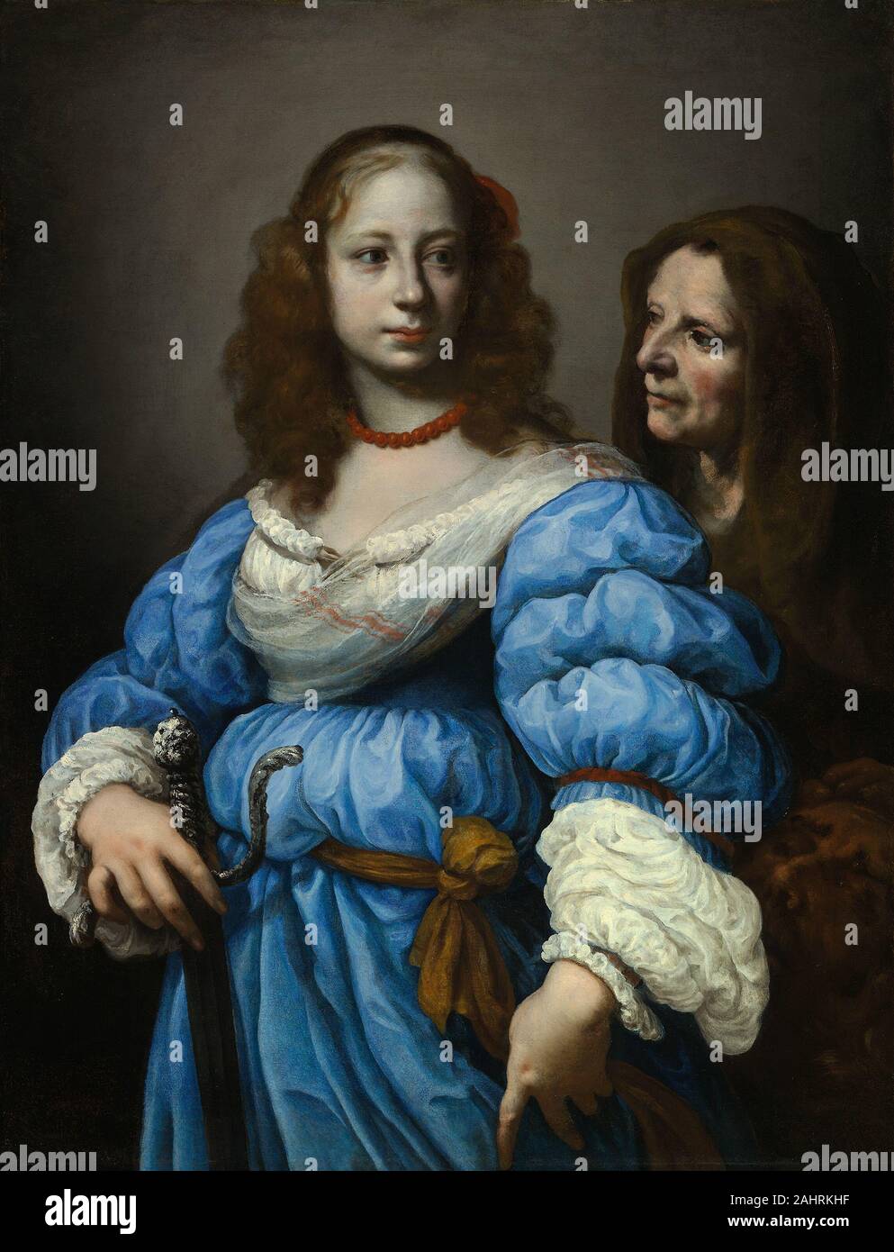 Felice Ficherelli. Judith avec la tête d'Holopherne. 1660-1670. L'Italie. Huile sur toile Banque D'Images