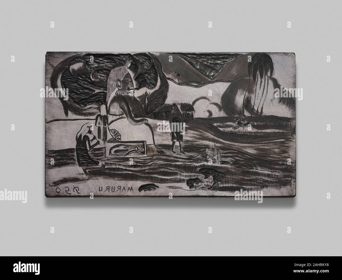 Paul Gauguin. Maruru (offrandes de gratitude), à partir de la suite Noa Noa. De 1893 à 1894. La France. Grain fin bloc de buis, avec un sol gris préparé commercialement de façon sélective, encré dans l'encre noire Banque D'Images