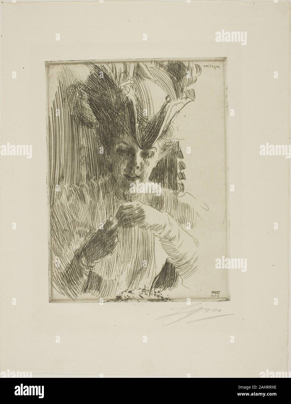 Anders Zorn. Un anneau. 1906. La Suède. Gravure sur papier vergé ivoire Banque D'Images