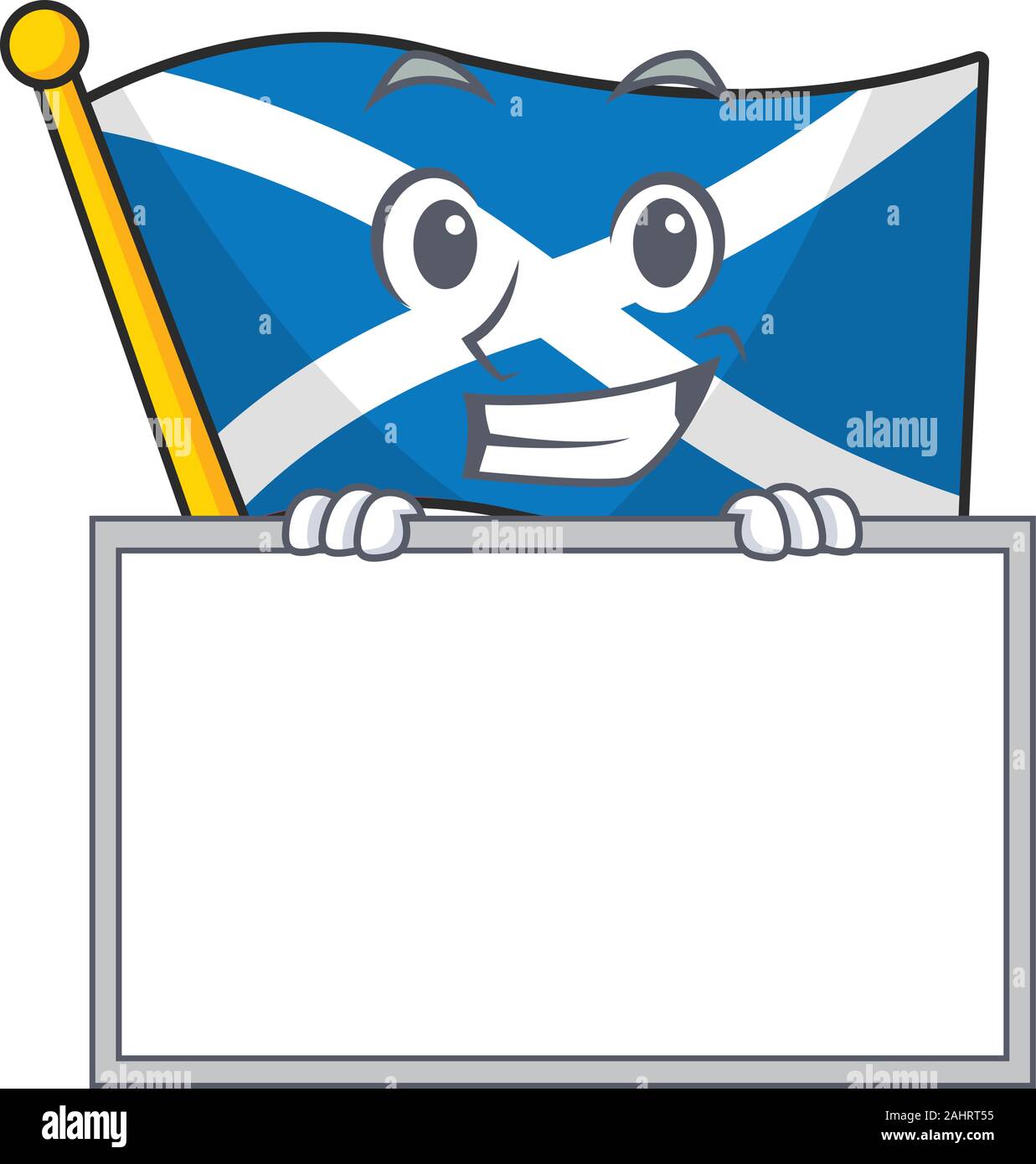 Faites défiler l'Ecosse drapeau personnage souriant avec style Illustration de Vecteur