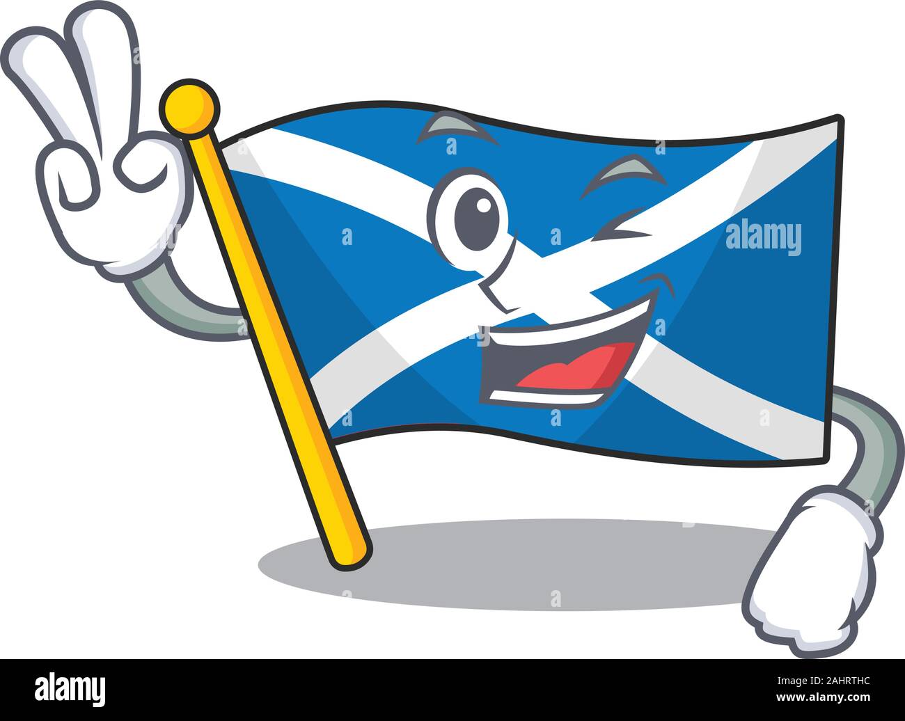 Faites défiler l'Ecosse drapeau drôle personnage avec deux doigts Illustration de Vecteur