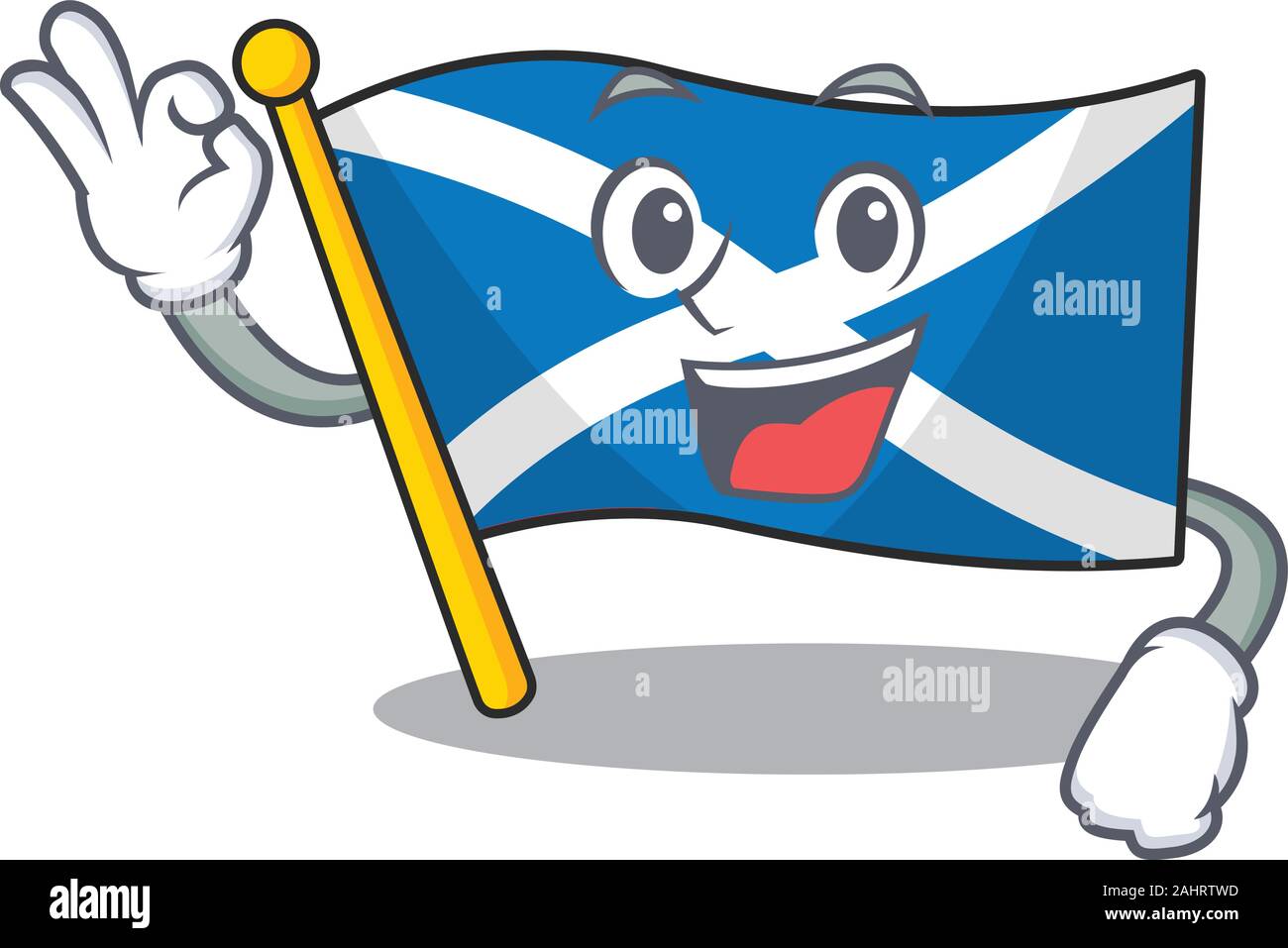 Faites défiler l'Ecosse drapeau conception mascotte faire un geste très bien Illustration de Vecteur