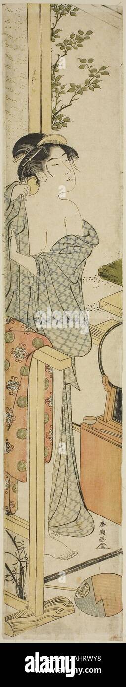 Katsukawa Shunchô. Femme de la vinaigrette. 1775-1806. Le Japon. Gravure sur bois en couleur ; hashira-e Banque D'Images