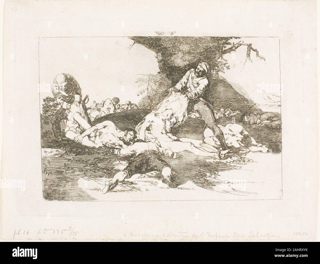 Francisco José de Goya y Lucientes. Ils font usage d'entre eux, la plaque de 16 ans de la catastrophe de la guerre. 1810-1812. L'Espagne. Gravure, lavis, pointe sèche, burin, et le lustrage sur papier vergé ivoire Banque D'Images