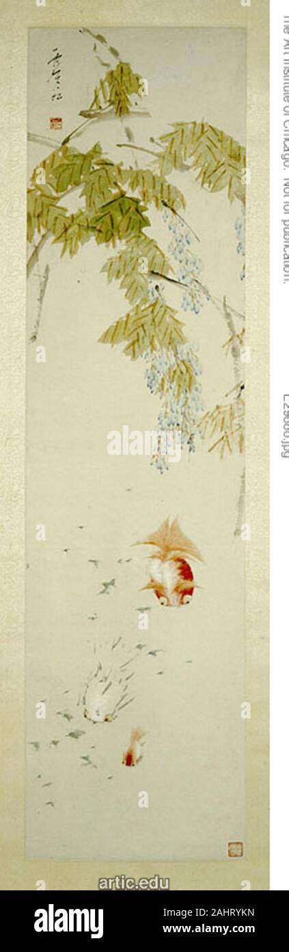 Xugu. Glycine et poissons rouges. 1820-1901. La Chine. Défilement pendaison ; l'encre et couleurs sur papier Banque D'Images