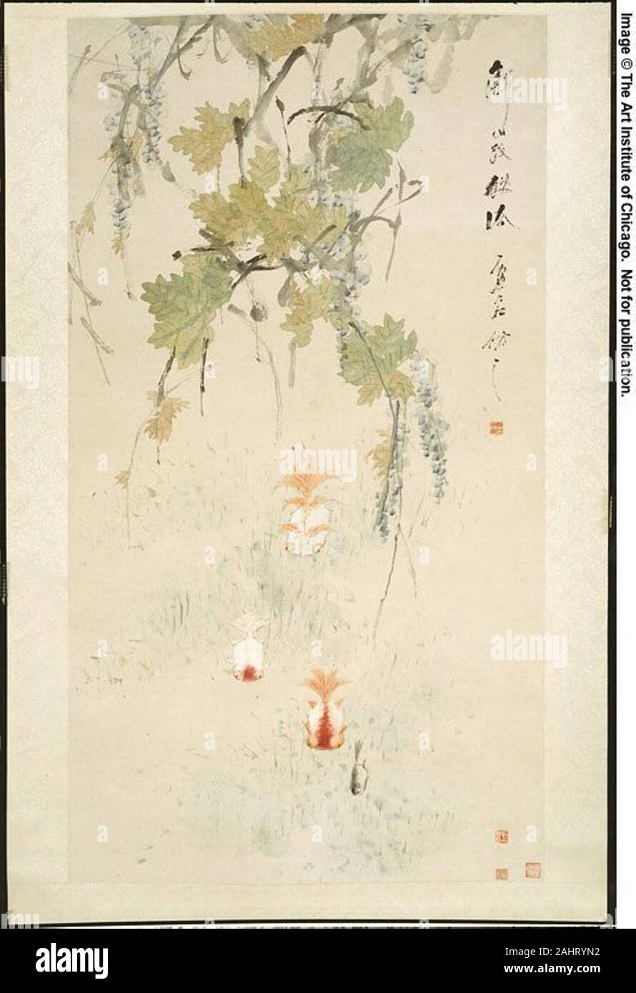 Xugu. Glycine et poissons rouges. 1824-1896. La Chine. Défilement pendaison ; l'encre et couleurs sur papier Banque D'Images