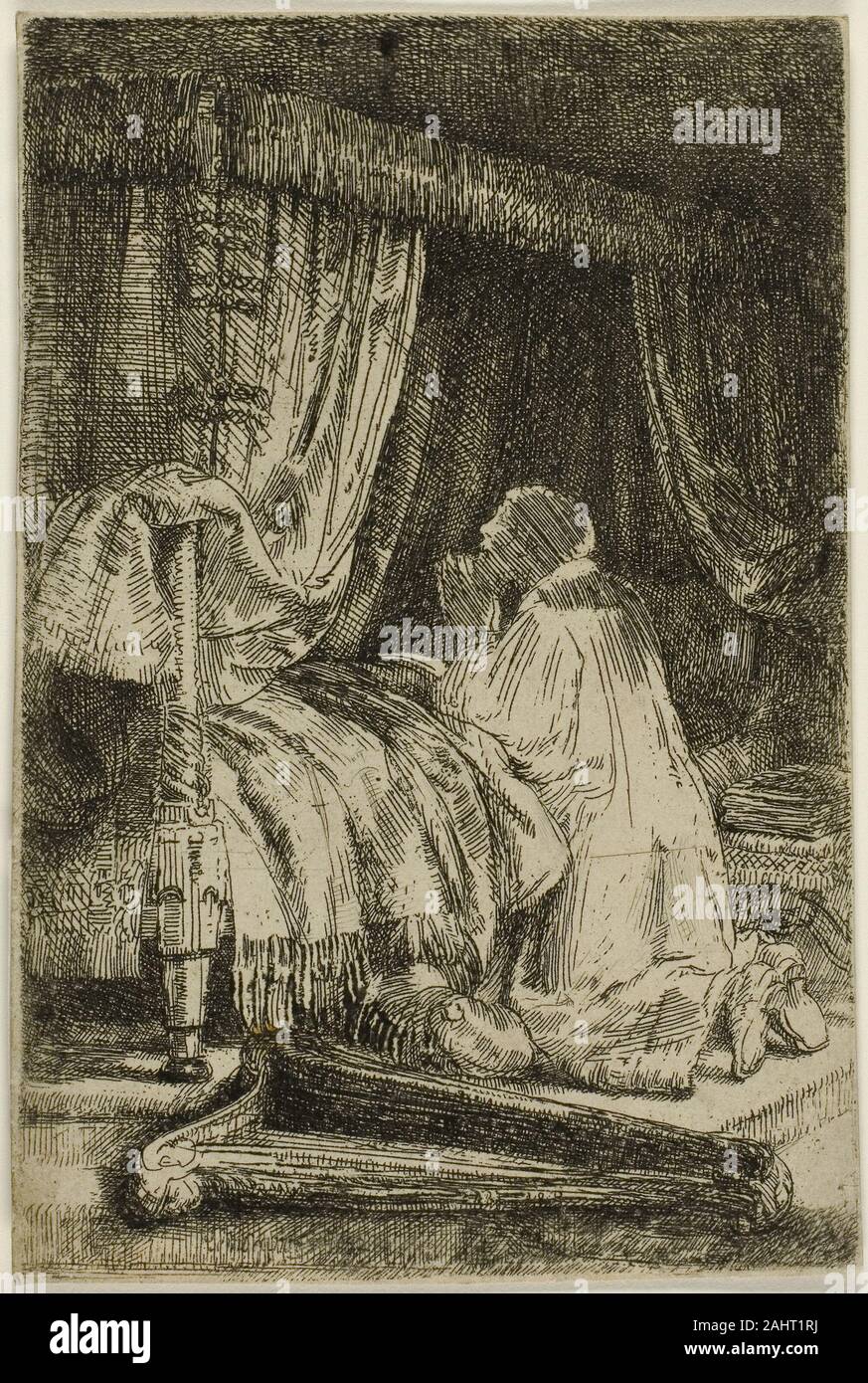Rembrandt van Rijn. David dans la prière. 1652. La Hollande. Gravure sur papier Banque D'Images