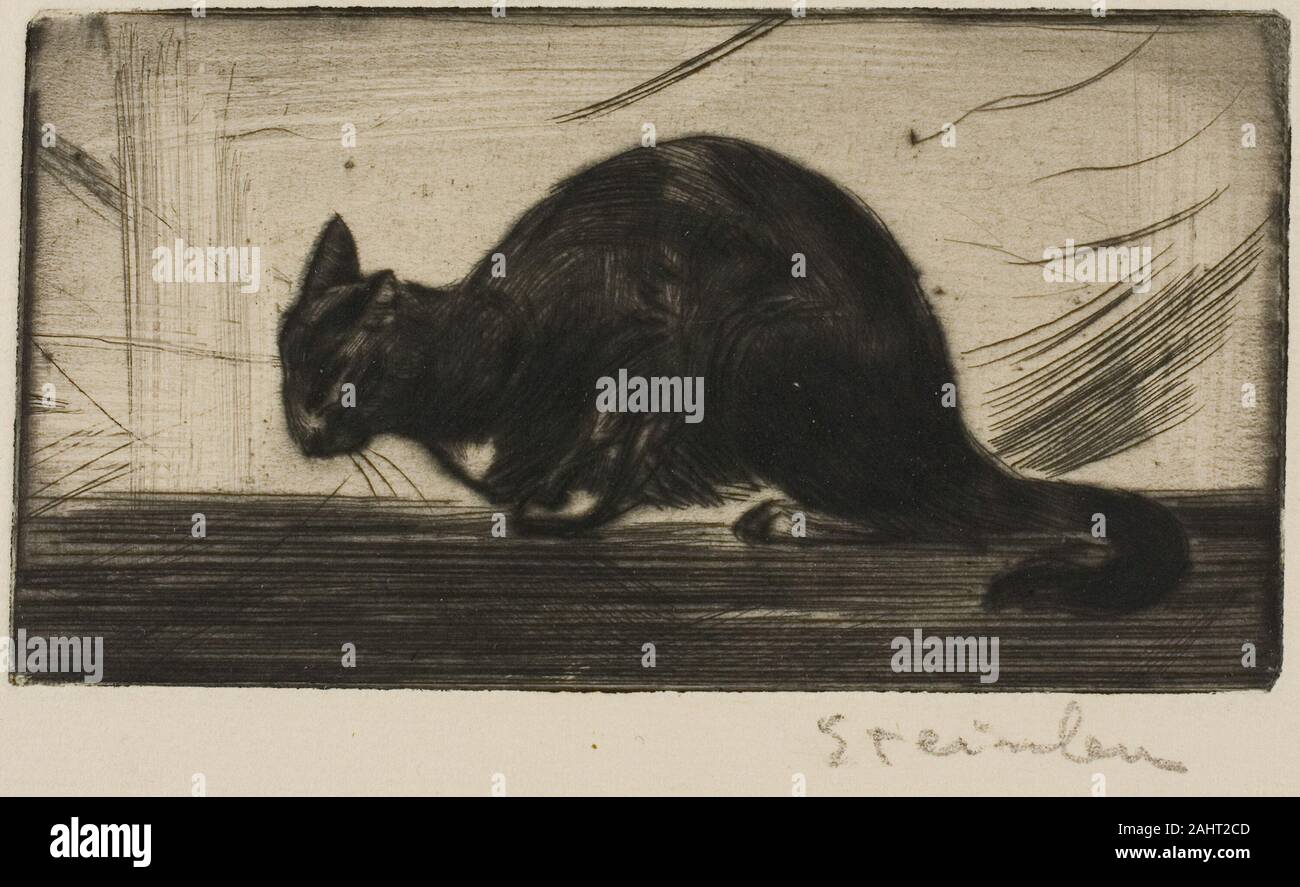 Pierre Théophile-Alexandre Steinlen. Ses Global Cat dos. 1898. La France. Pointe sèche à partir d'une plaque de zinc sur papier vergé ivoire Banque D'Images