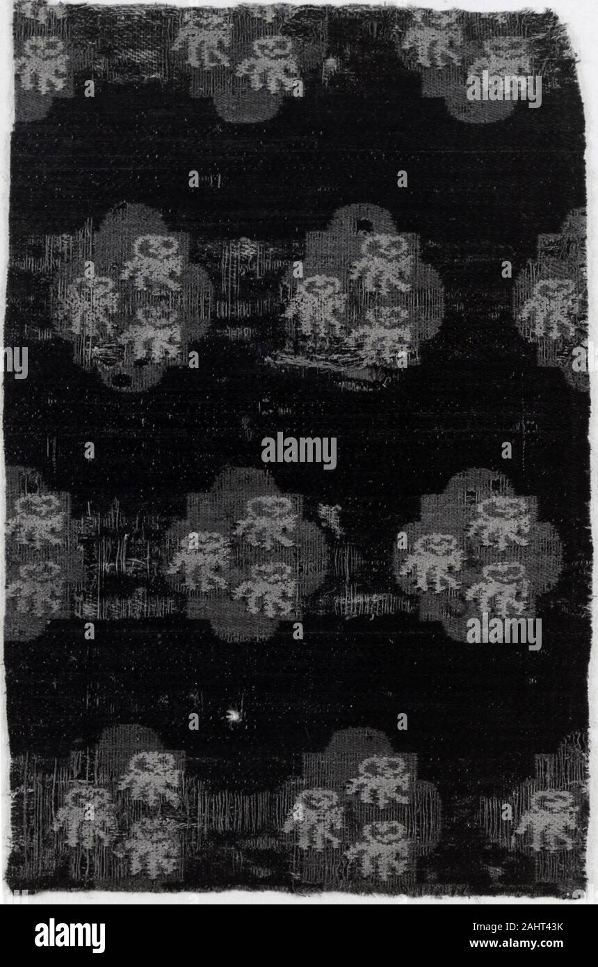 Avec le fragment Gyr Armoiries de la famille. 1301-1400. Cologne. Laine et de lin, trois et quatre complémentaires couleur trame, trame, de flotter face intérieure avec sergé warps Banque D'Images