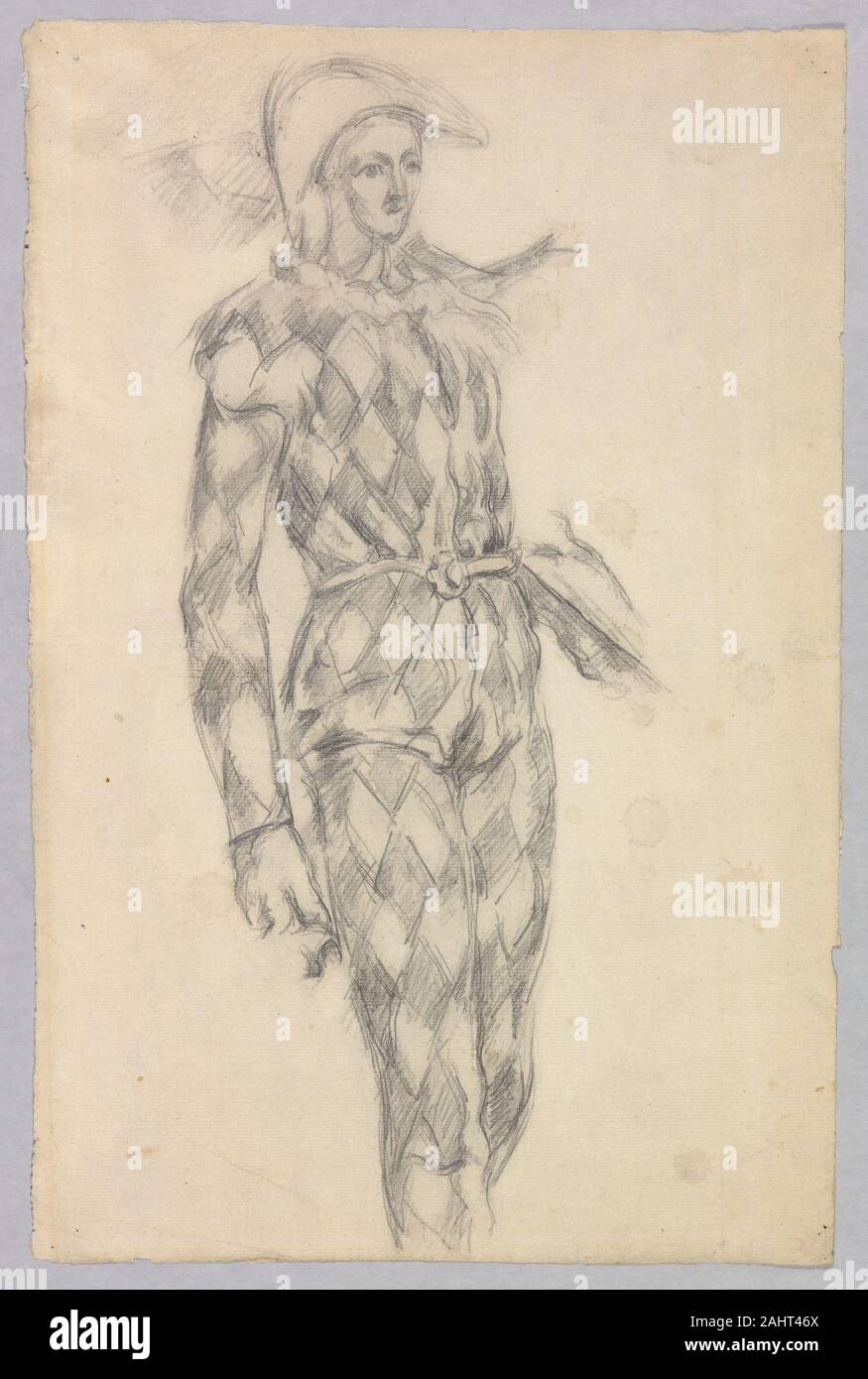 Paul Cézanne. Étude d'un Harlequin. 1883-1893. La France. Graphite sur papier vergé ivoire Banque D'Images