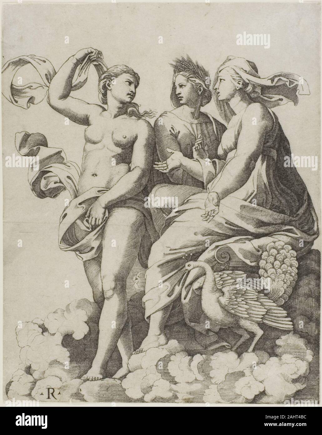 Marco Dente da Ravenna. Junon, Cérès, et Psyché. 1515-1527. L'Italie. Gravure sur papier Banque D'Images