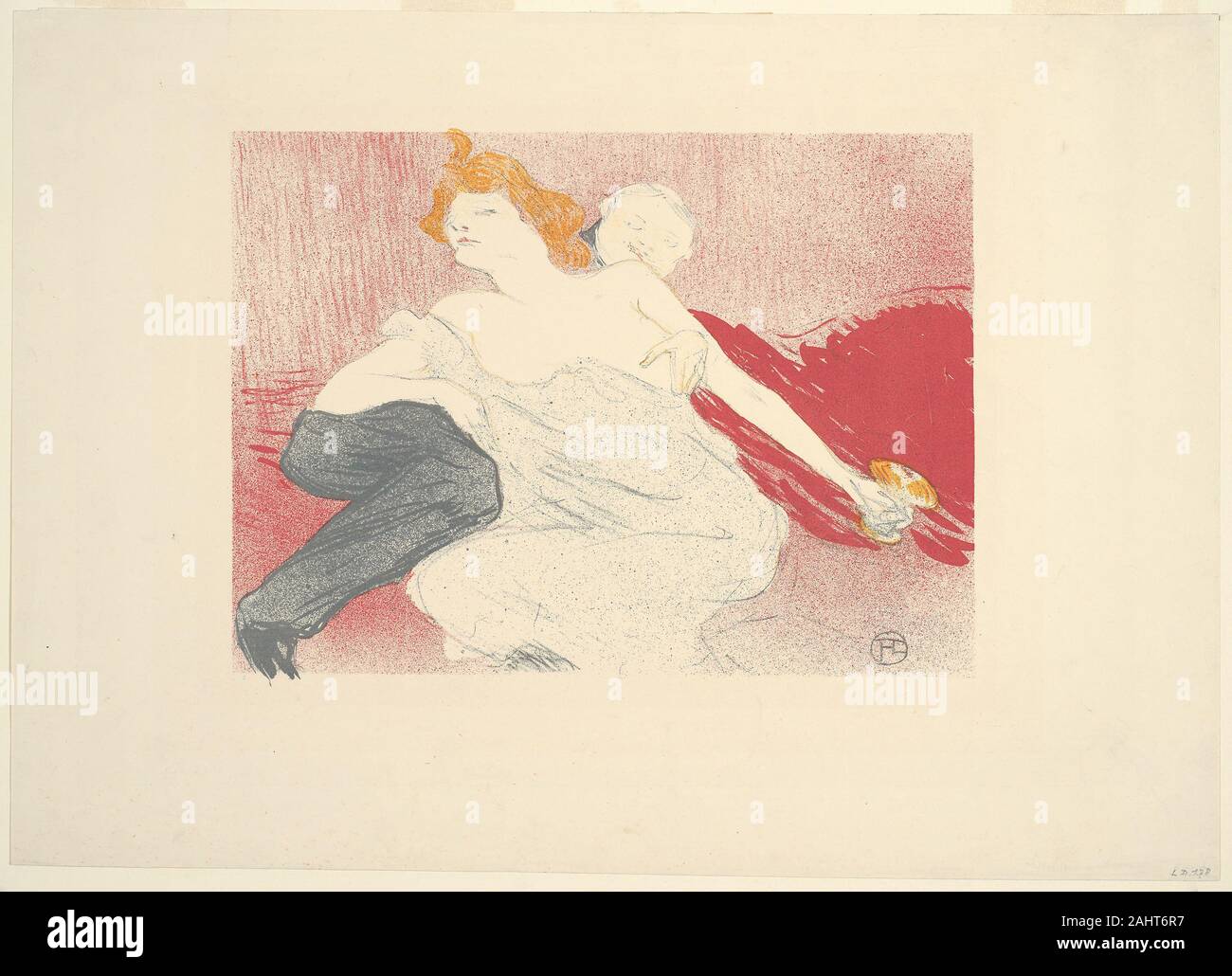Henri de Toulouse-Lautrec. La débauche (deuxième plat). 1896. La France. Lithographie en couleur sur vélin crème Paris était le leader incontesté de la capitale artistique et culturelle de l'Europe à la fin du xixe siècle ; c'était également une population florissante de prostituées. Clayson Hollis comme observé dans son étude de la prostitution et de l'art français, peint l'amour, les artistes de la période, en particulier les impressionnistes, adoptée avec enthousiasme les activités de ces femmes grâce à divers degrés d'images réalistes. Les représentations de plus en plus abstraites d'activités quotidiennes des prostituées, de la baignade à l'hôtesse c Banque D'Images