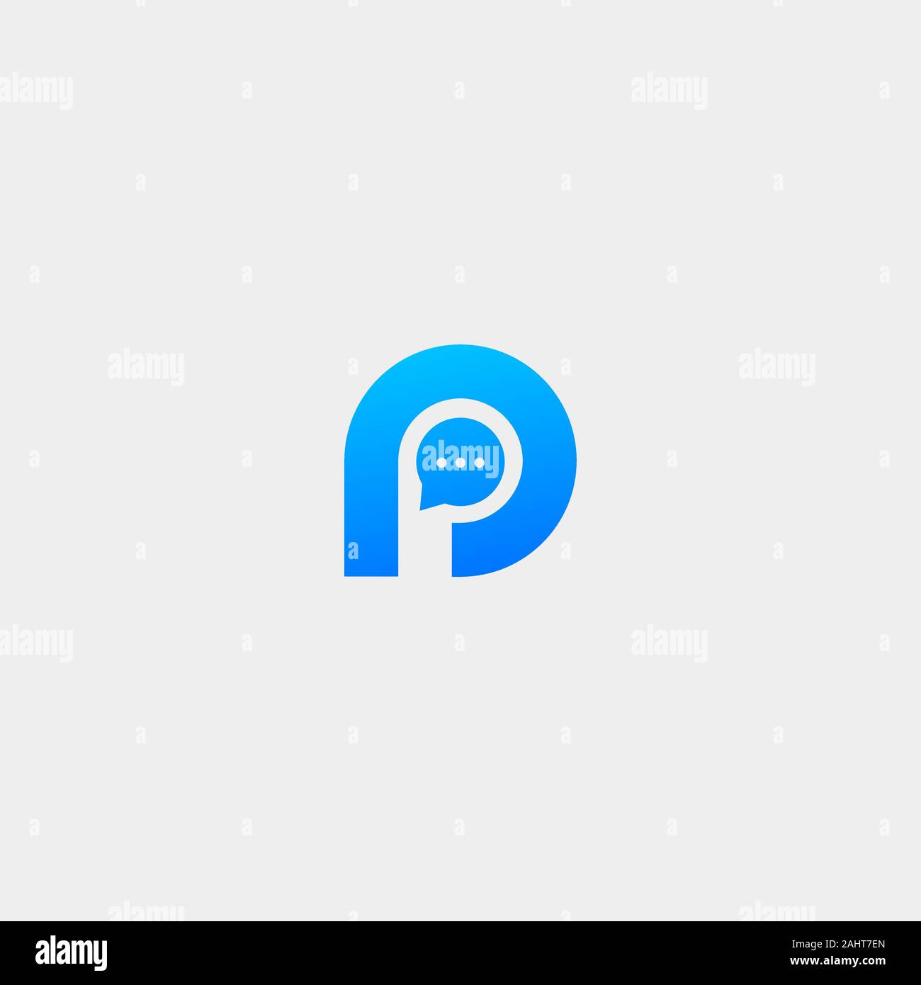 Lettre p Chat bulle logo Vector Template Illustration de Vecteur
