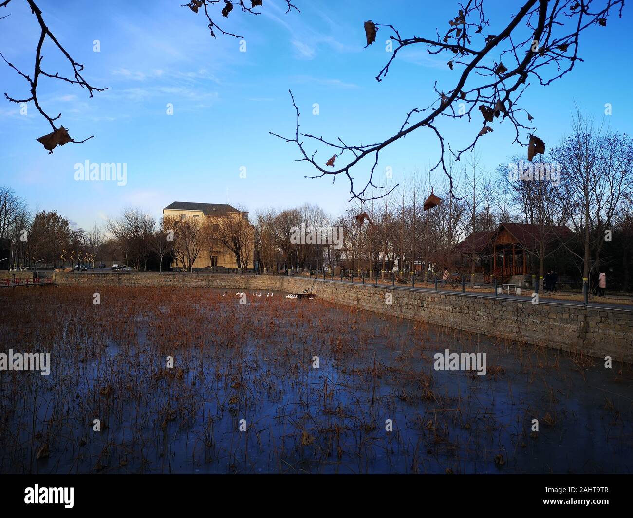 Beijing, Chine. 14 Décembre, 2019. Paysage d'hiver photo montre mobile à Xiaotangshan Ville de district de Changping à Beijing, capitale de la Chine, le 14 décembre 2019. Credit : Guan Guifeng/Xinhua/Alamy Live News Banque D'Images
