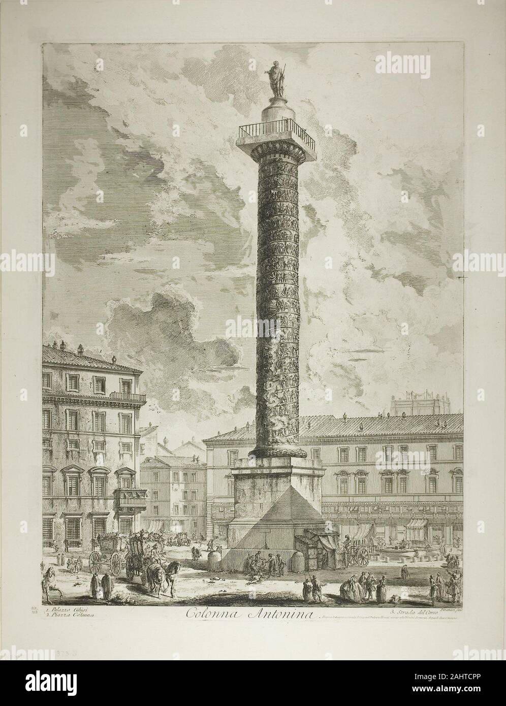 Giovanni Battista Piranesi. La colonne de Marc-aurèle, à partir des vues de Rome. 1750-1759. L'Italie. Gravure sur papier vergé ivoire lourd Banque D'Images
