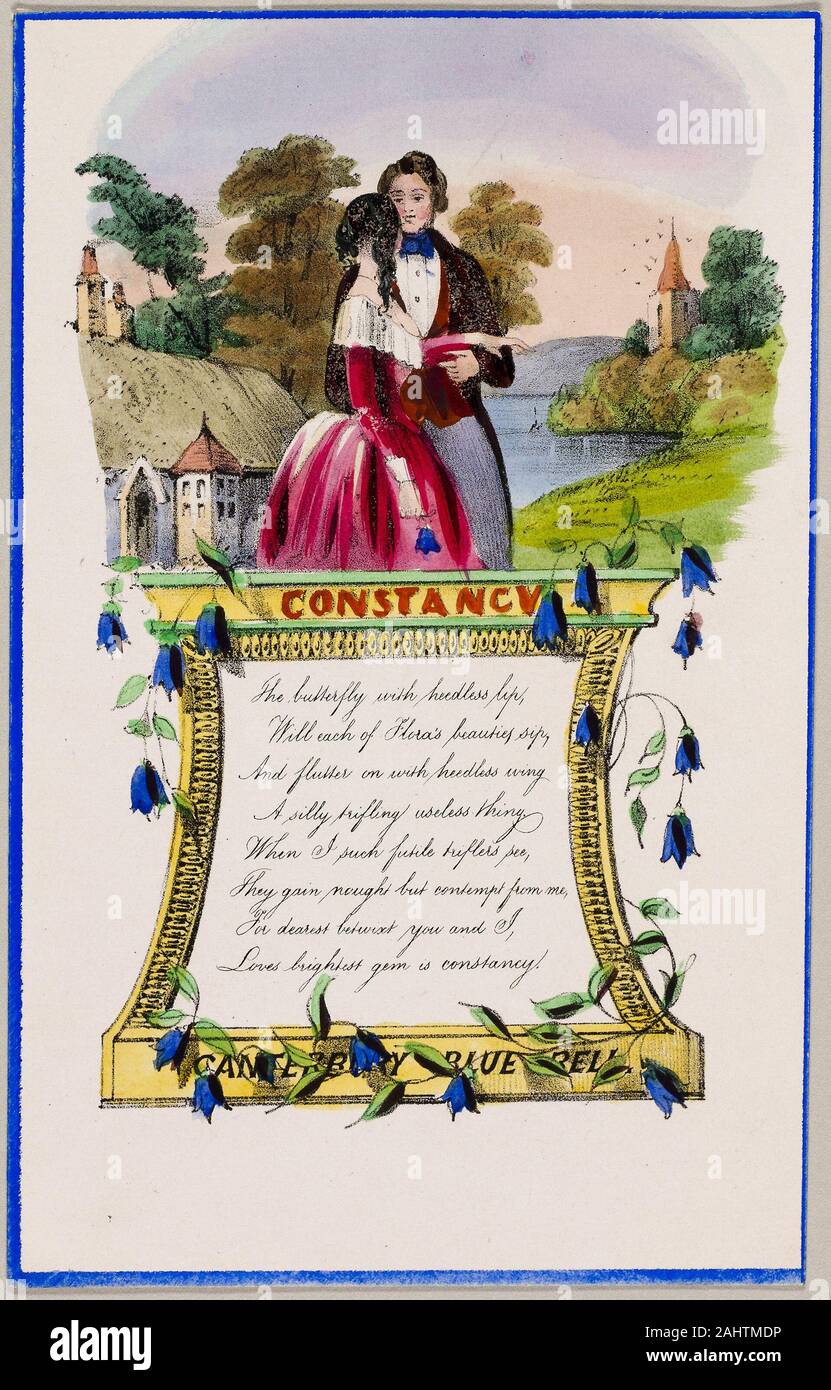 Constance (valentine). 1835-1845. L'Angleterre. Lithographie à part-coloration sur papier vergé crème rosâtre Banque D'Images