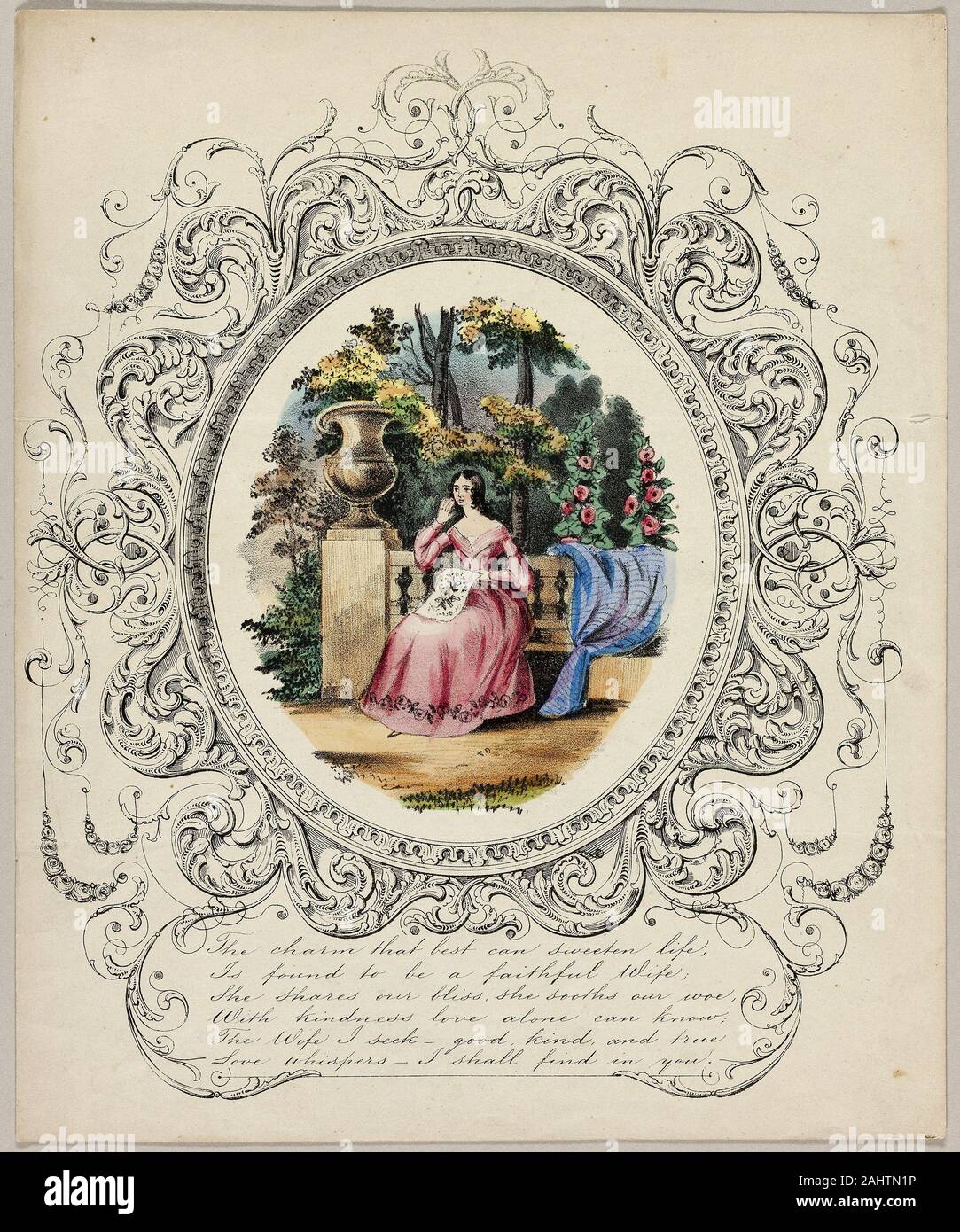 Le charme qui peut adoucir la vie (valentine). 1845-1855. L'Angleterre. Lithographie à part-coloration sur vélin ivoire Banque D'Images