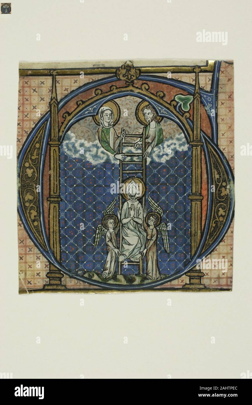 Johannes von Valkenburg. L'ascension de Saint Dominique dans une initiale historiée G de façon progressive. 1325-1350. L'Allemagne. Coupe manuscrit à la tempera et feuille d'or, et d'inscriptions en minuscule gothique à l'encre noire, a décidé à l'encre rouge, sur vélin Banque D'Images Johannes von Valkenburg. L'ascension de Saint Dominique dans une initiale historiée G de façon progressive. 1325-1350. L'Allemagne. Coupe manuscrit à la tempera et feuille d'or, et d'inscriptions en minuscule gothique à l'encre noire, a décidé à l'encre rouge, sur vélin Banque D'Images