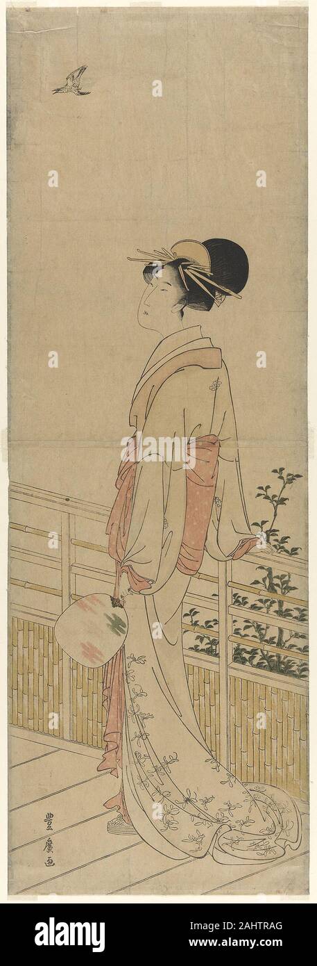 Utagawa Toyohiro. L'écoute de la Cuckoo's Cry. Le Japon. Gravure sur bois en couleur ; habahiro hashira-e Banque D'Images