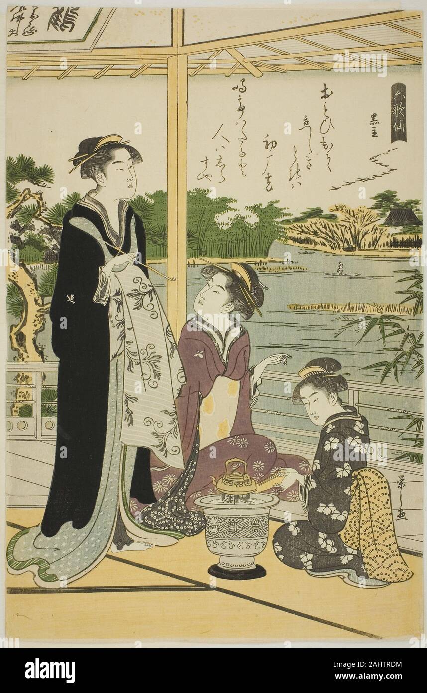 Chôbunsai Eishi. Kuronushi, de la série six poètes immortels (Rokkasen). 1784-1795. Le Japon. Estampe oban couleur ; Banque D'Images