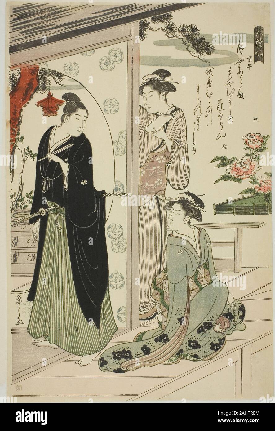 Chôbunsai Eishi. Narihira, de la série six poètes immortels (Rokkasen). 1784-1795. Le Japon. Estampe oban couleur ; Banque D'Images
