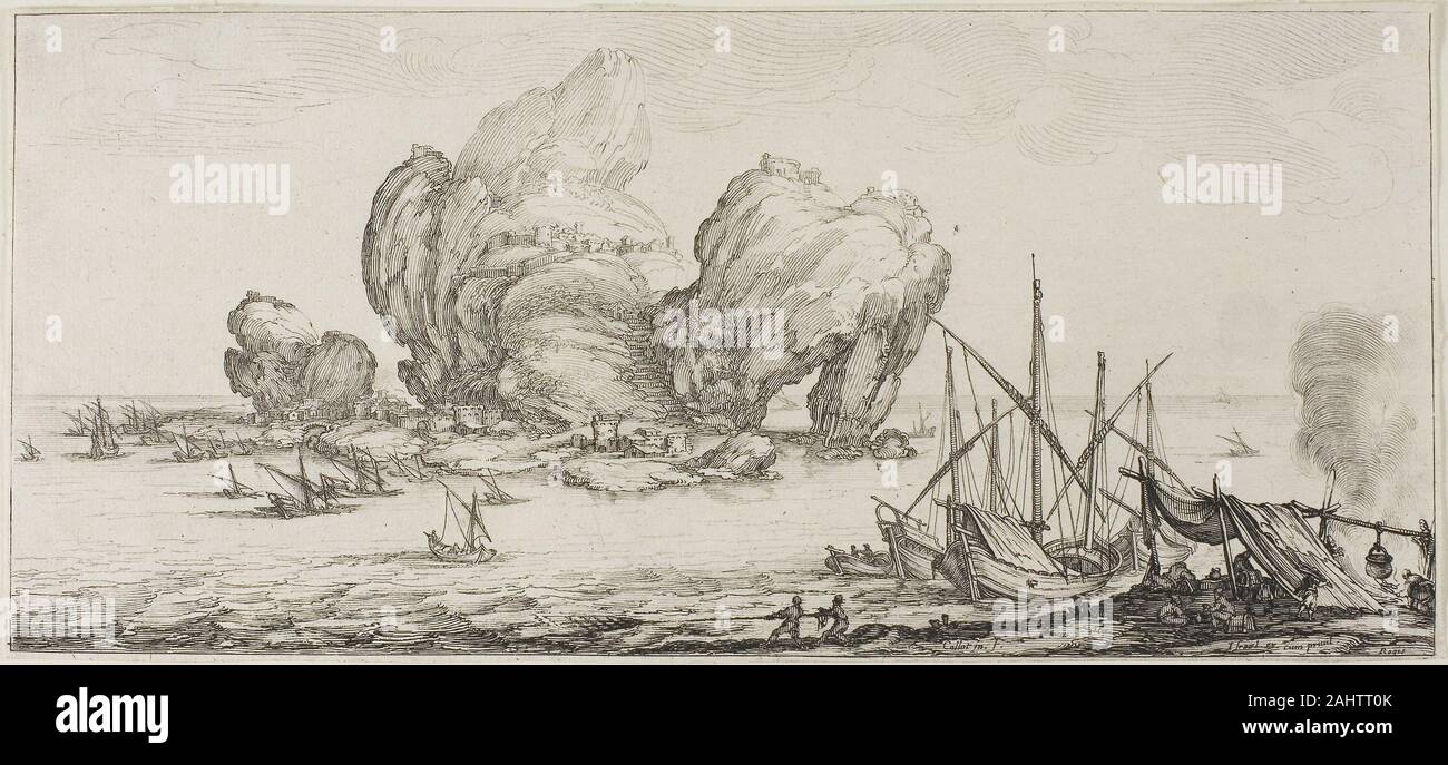 Jacques Callot. La bataille navale, à partir de scènes diverses visant à Florence. 1618-1620. La France. Eau-forte sur papier Banque D'Images