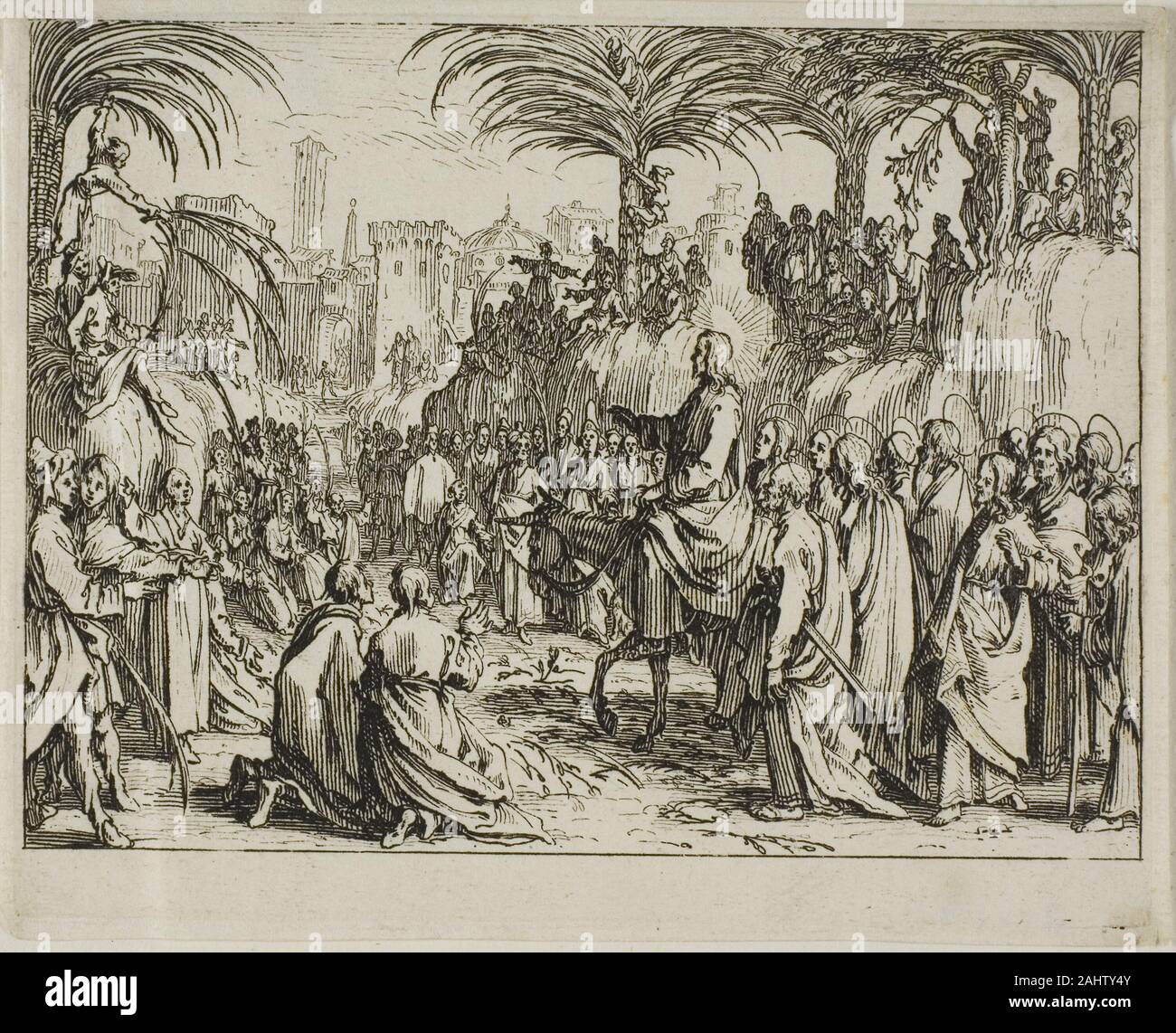 Jacques Callot. Le Christ est l'entrée dans Jérusalem, du Nouveau Testament. 1635. La France. Eau-forte sur papier Banque D'Images