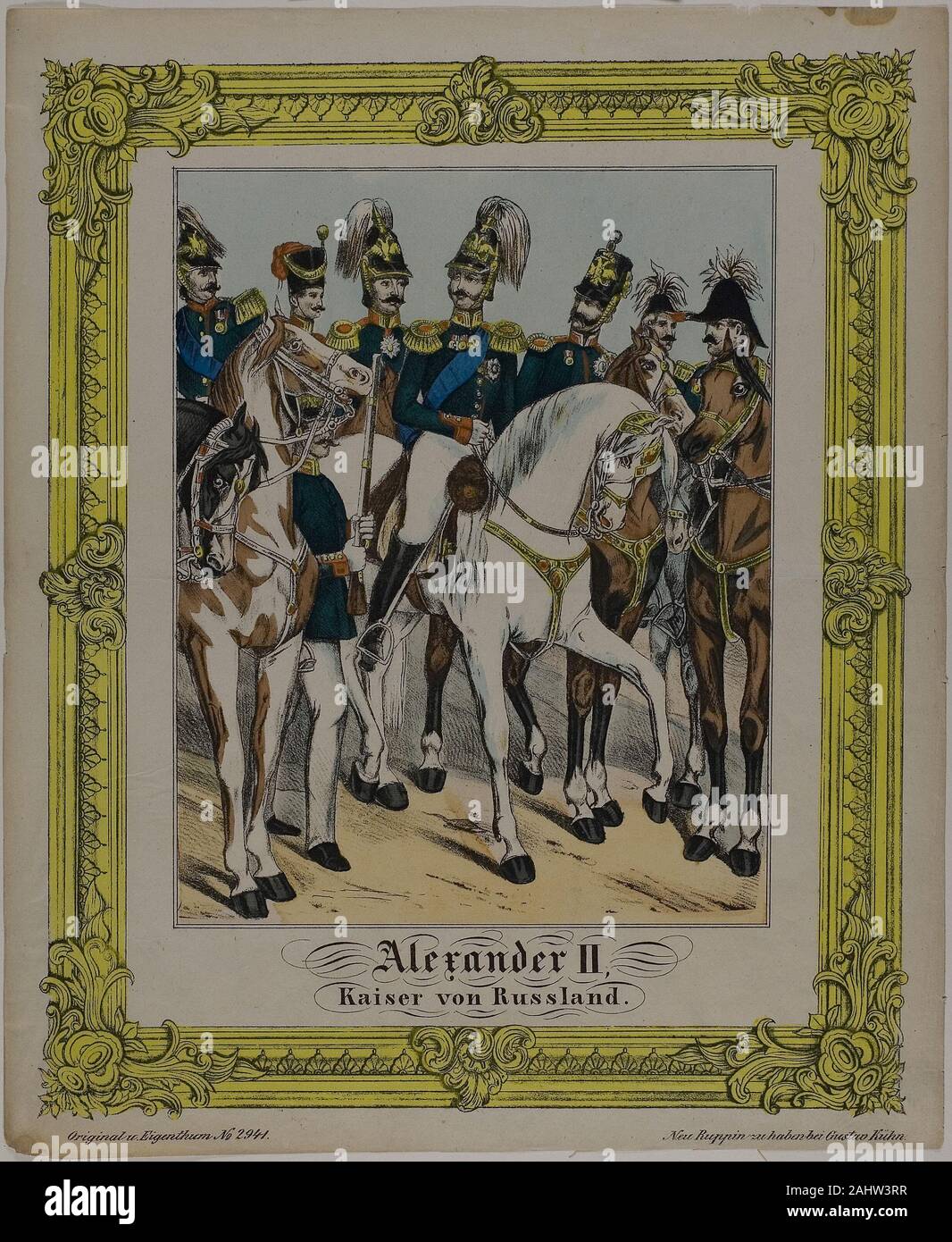 G. Kuhn (éditeur). Alexandre II, Empereur de Russie. 1800-1900. L'Allemagne. Lithographie coloriée sur papier Banque D'Images