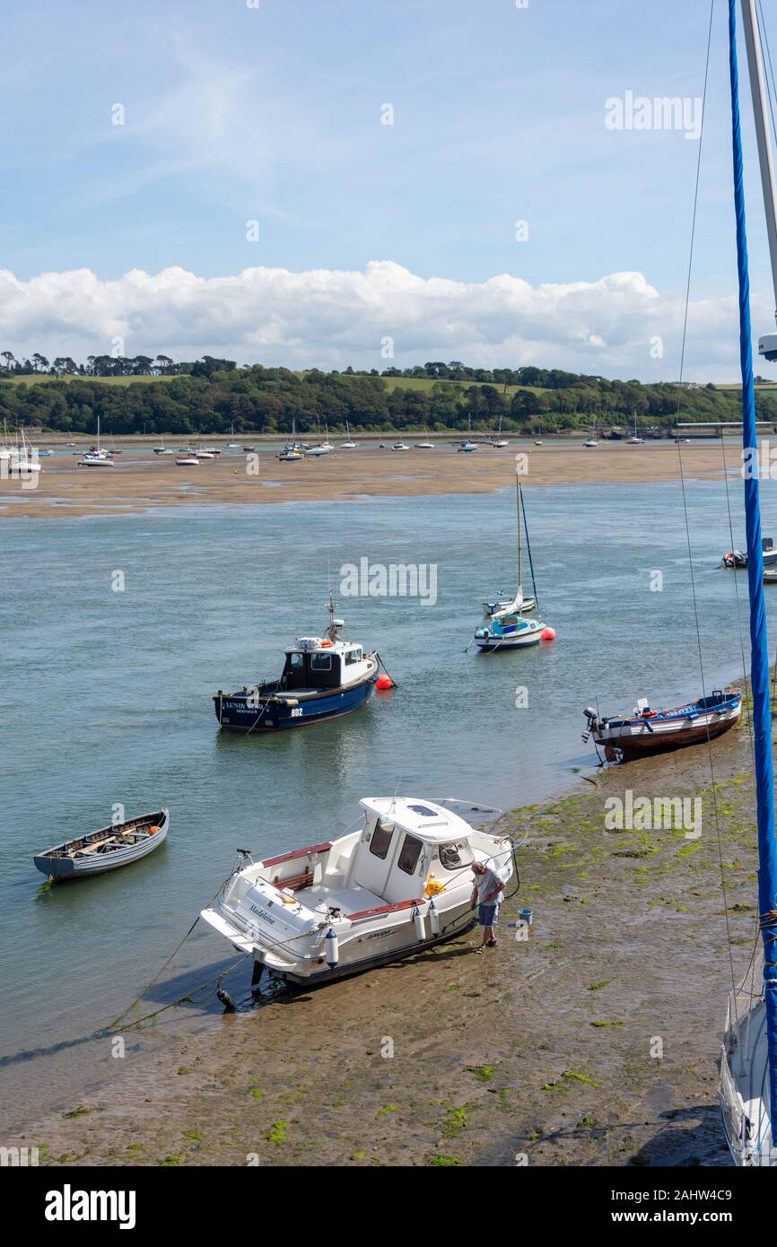 Rivière Torridge du quai, Appledore, Devon, Angleterre, Royaume-Uni Banque D'Images